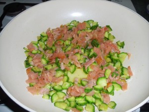 salmone con zucchine