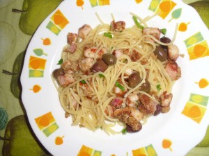 Spaghetti al Pesce Spada e Olive Taggiasche